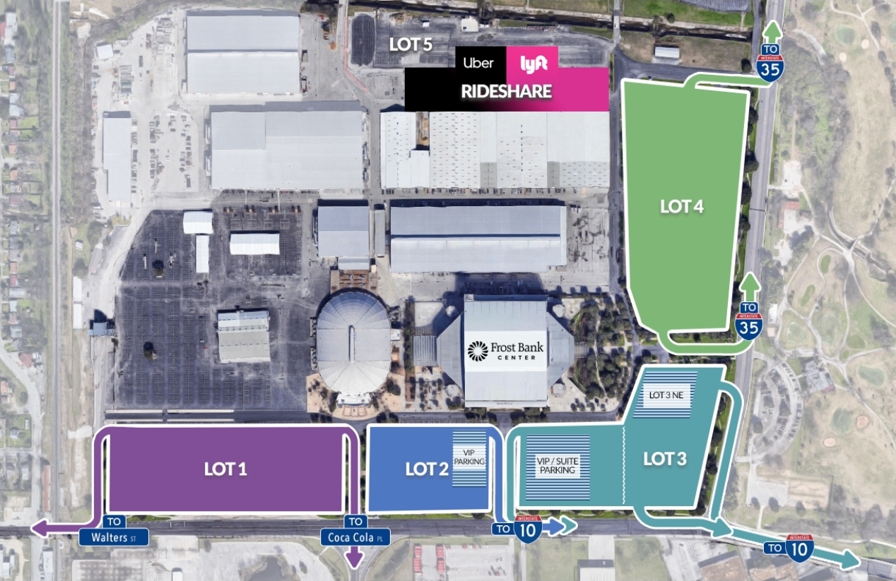Frost Bank Center Rideshare Map